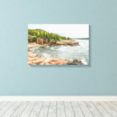 Acadia Rocky Coastline in Maine Canvas Afdruk (Insitu (Houten vloer))