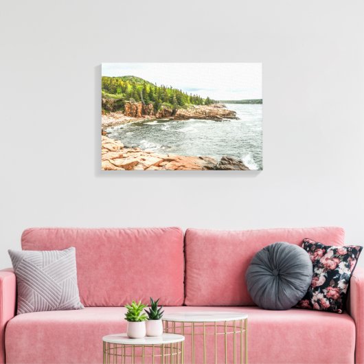 Acadia Rocky Coastline in Maine Canvas Afdruk (Insitu (Woonkamer))