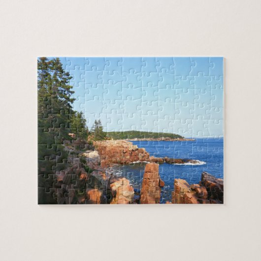 Acadia rotsachtig strand nabij Thunder Hole Legpuzzel (Horizontaal)