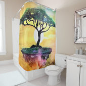 Acadia Tree on Floating Rock Douchegordijn (In situ)