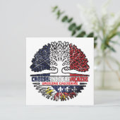 Acadian Cajun French France Tree Roots Flag Kaart (Staand voorkant)