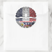 Acadian Cajun French France Tree Roots Flag Ronde Sticker (Tas)