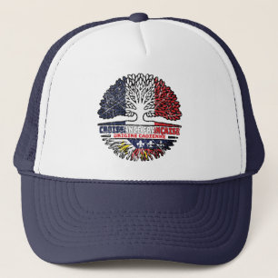 Acadian Cajun French France Tree Roots Flag Trucker Pet