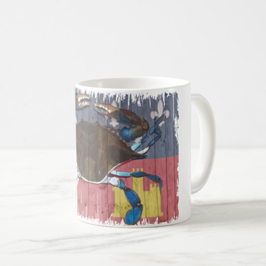 Acadian Flag and Crab Coffee Cup Koffiemok (Voorkant rechts)