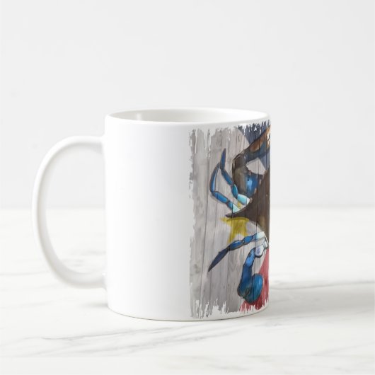 Acadian Flag and Crab Coffee Cup Koffiemok (Links)