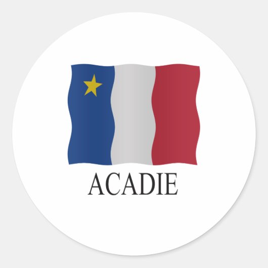 Acadian flag ronde sticker (Voorkant)
