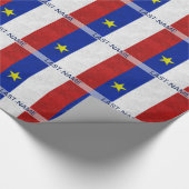 Acadian Flag Surname Distress Grunge personaliseer Cadeaupapier (Hoek)