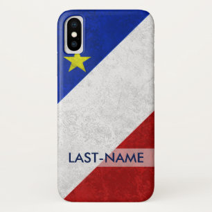 Acadian Flag Surname Distress Grunge personaliseer Case-Mate iPhone Case