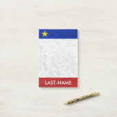 Acadian Flag Surname Distress Grunge personaliseer Post-it® Notes (Op bureau)