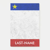 Acadian Flag Surname Distress Grunge personaliseer Post-it® Notes (Voorkant)