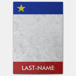 Acadian Flag Surname Distress Grunge personaliseer Post-it® Notes