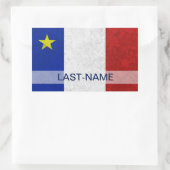 Acadian Flag Surname Distress Grunge personaliseer Rechthoekige Sticker (Tas)