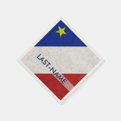 Acadian Flag Surname Distress Grunge personaliseer Servetten (Hoek)