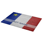 Acadian Flag Surname Distress Grunge personaliseer Snijplank (Hoek)