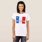 Acadian Flag Surname Distress Grunge personaliseer T-shirt (Voorkant volledig)