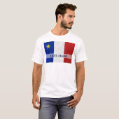 Acadian Flag Surname Distress Grunge personaliseer T-shirt (Voorkant volledig)