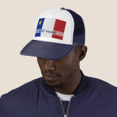 Acadian Flag Surname Distress Grunge personaliseer Trucker Pet (In situ)
