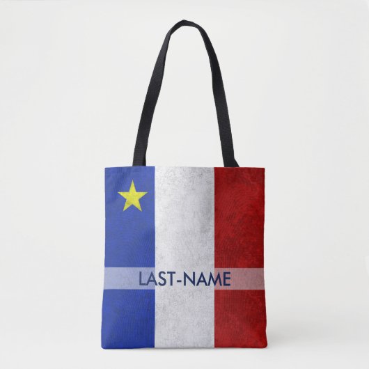 Acadian Flag Surname personaliseren Tote Bag (Voorkant)