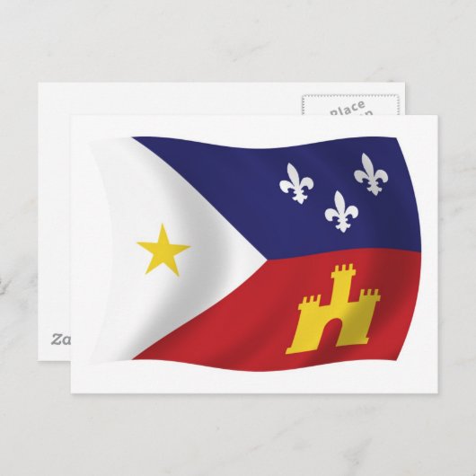 Acadiana Flag Briefkaart (Voorkant / Achterkant)