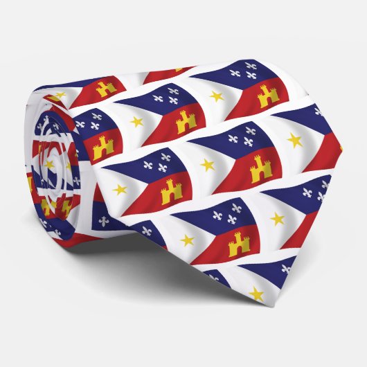 Acadiana Vlag Knoop Stropdas (Opgerold)