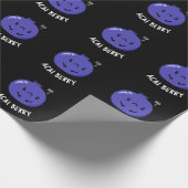 Acai Berry Funny Fruit Pun Dark BG Cadeaupapier (Hoek)