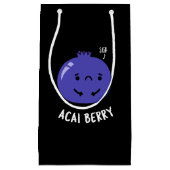 Acai Berry Funny Fruit Pun Dark BG Klein Cadeauzakje (Voorkant)