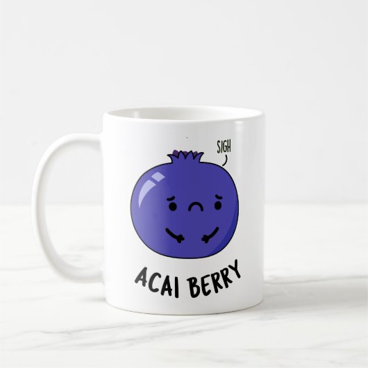 Acai Berry Funny Fruit Pun Koffiemok (Links)
