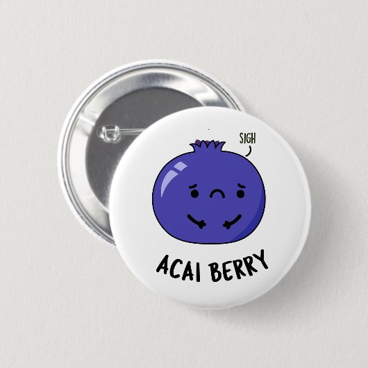 Acai Berry Funny Fruit Pun Ronde Button 5,7 Cm (Voorkant /achterkant)
