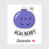 Acai Berry Funny Fruit Pun Sticker (Vel)