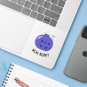 Acai Berry Funny Fruit Pun Sticker (Laptop met iPhone)