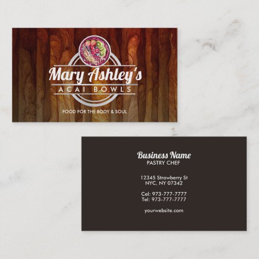 Acai Bowls-visitekaartjes Visitekaartje (Voorkant / Achterkant)