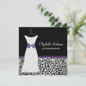 Acai Paars Gown Leopard PrintBridal Shower Kaart (Staand voorkant)