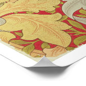 Acanthus bladeren en wild roos op een schijfje poster (Hoek)