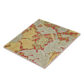 Acanthus bladeren en wild roos op een schijfje tegeltje (Zijkant)