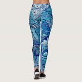 Acanthus Blauw, William Morris Leggings (Achterkant)