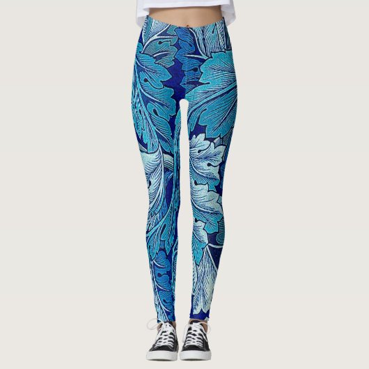 Acanthus Blauw, William Morris Leggings (Voorkant)