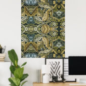 Acanthus  bloemmotief van William Morris Poster (Thuiskantoor)