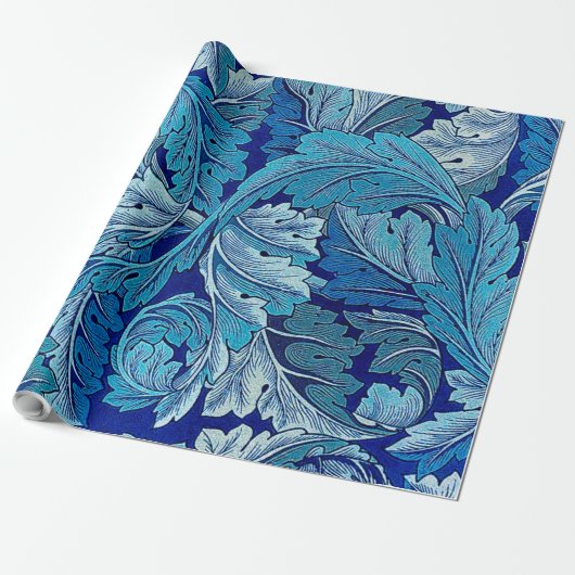 Acanthus Blue, William Morris Cadeaupapier (Uitgerold)