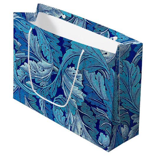 Acanthus Blue, William Morris Large Gift Bag Groot Cadeauzakje (Voorkant Gekanteld)
