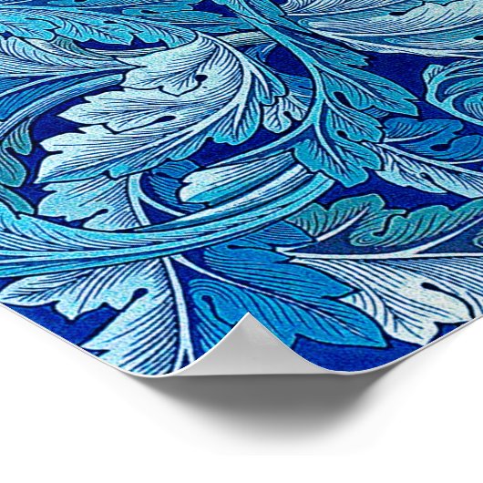 Acanthus Blue, William Morris Poster (Hoek)