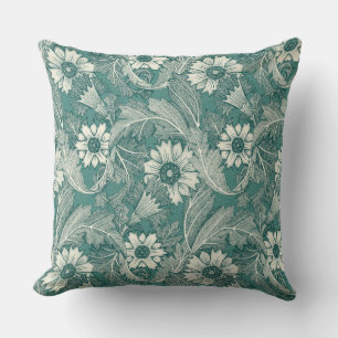 Acanthus dark blauwgroen green kussen
