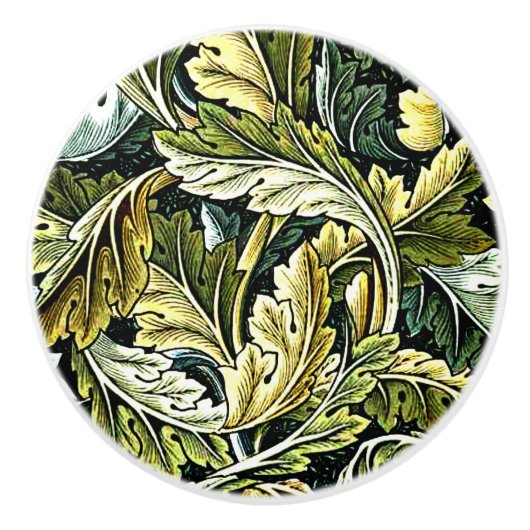 Acanthus, een William Morris-patroon, Keramische Knop (Voorkant)