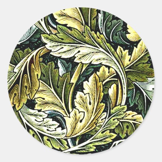 Acanthus, een William Morris-patroon, Ronde Sticker (Voorkant)