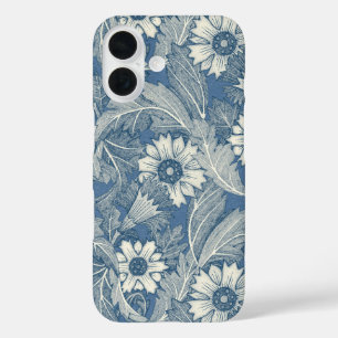 acanthus kobalt denim iPhone 16 hoesje