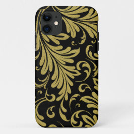 Acanthus laat goud en zwart achter Case-Mate iPhone case