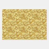 Acanthus Leaves, Black & White, Gold en Blue Inpakpapier Vel (Voorkant 2)