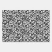 Acanthus Leaves, Black & White, Gold en Blue Inpakpapier Vel (Voorkant)