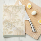 Acanthus Leaves in Soft Beige Theedoek (Quarter Fold)