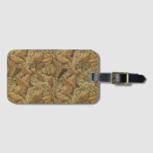 Acanthus Leaves van William Morris, Antiek textiel Bagagelabel (Voorkant (horizontaal))