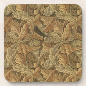 Acanthus Leaves van William Morris, Antiek textiel Bier Onderzetter (Voorkant)